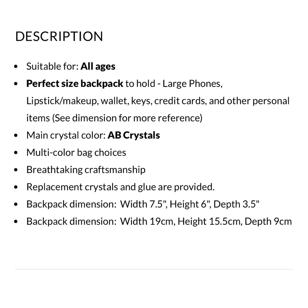 New! Rhinestone Backpack Purse - Picture 6 of 6